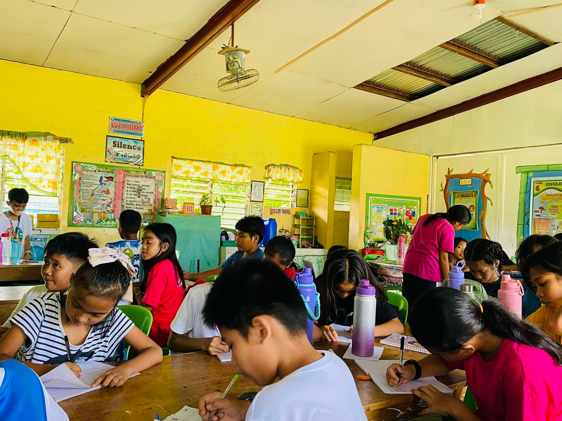 Students learning together in a classroom